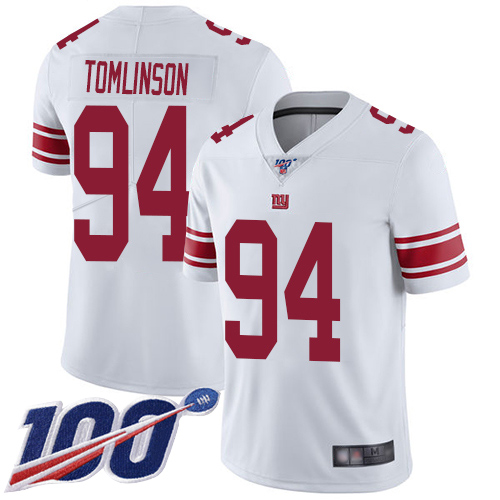 Men New York Giants #94 Dalvin Tomlinson White Vapor Untouchable Limited Player 100th Season Football NFL Jersey->new york giants->NFL Jersey